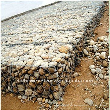 Galvanisierter &amp; PVC-beschichteter Sechskant-Gabion-Korb